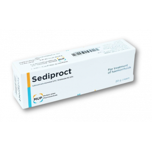 SEDIPROCT FOR HAEMORRHOIDS ( HYDROCORTISONE MICRONIZED 0.5% + CINCHOCAINE HCL 0.5% ) TOPICAL CREAM 20 GM